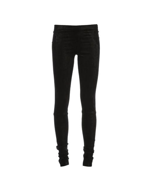Stouls Black Carolyn Leather Slim-Fit Trousers