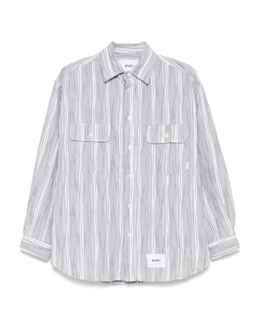 (w)taps White Dobby Shirt for men