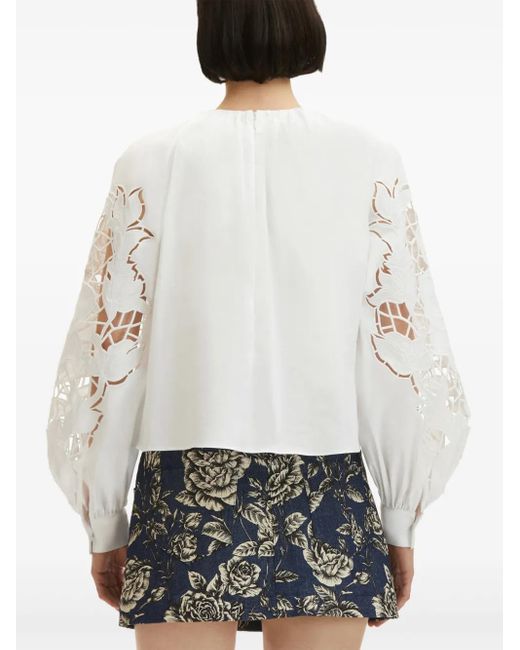 Oscar de la Renta English Rose ブラウス White