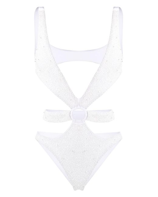 Oceanus Carlotta Cutout Swimsuit in White Lyst