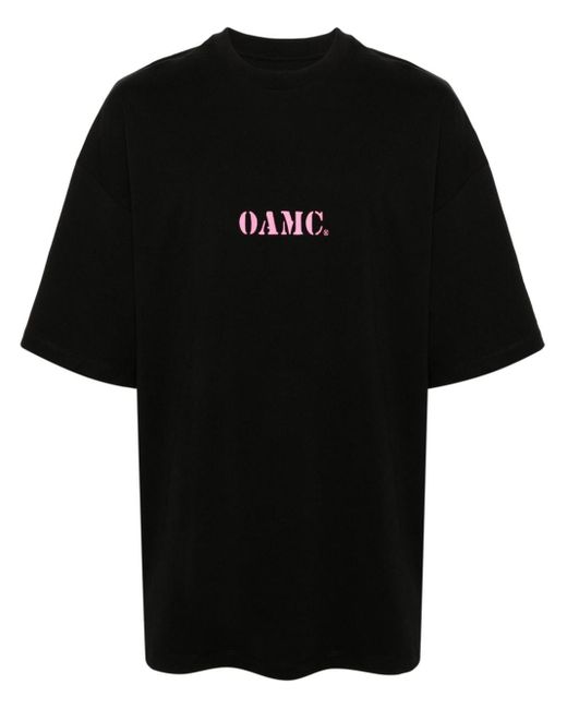 OAMC Black Logo-print Cotton T-shirt for men