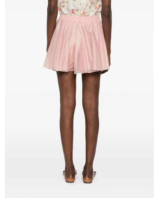 ACTUALEE Pink Rhinestone-Embellished Shorts