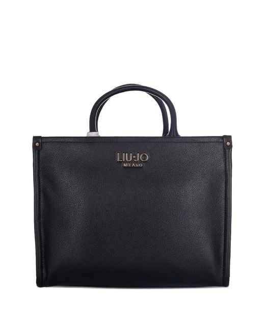Liu Jo Black Medium Charm-Detail Tote Bag