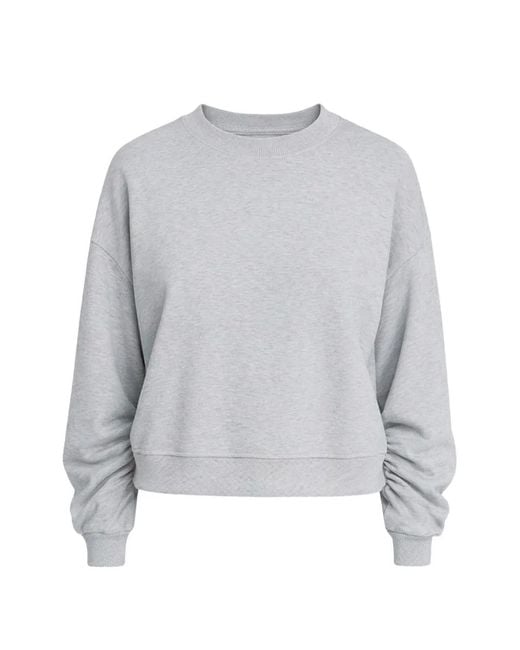 AG Jeans Gray Bogota Long-Sleeved Crewneck Cotton Sweatshirt