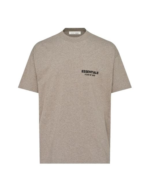 Fear Of God Gray Classic Logo-Print Cotton T-Shirt for men