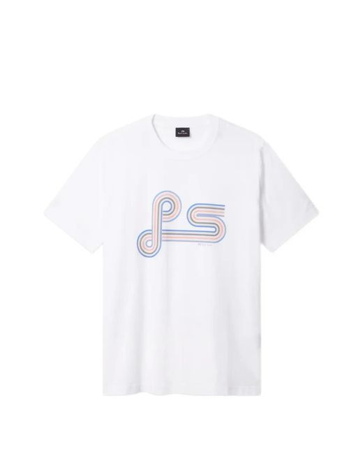 Paul Smith White Print-Detail T-Shirt for men