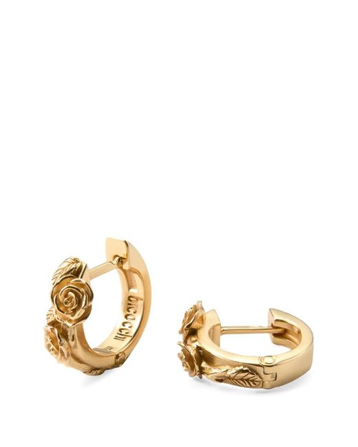 Emanuele Bicocchi Metallic Rose Hoop Earrings