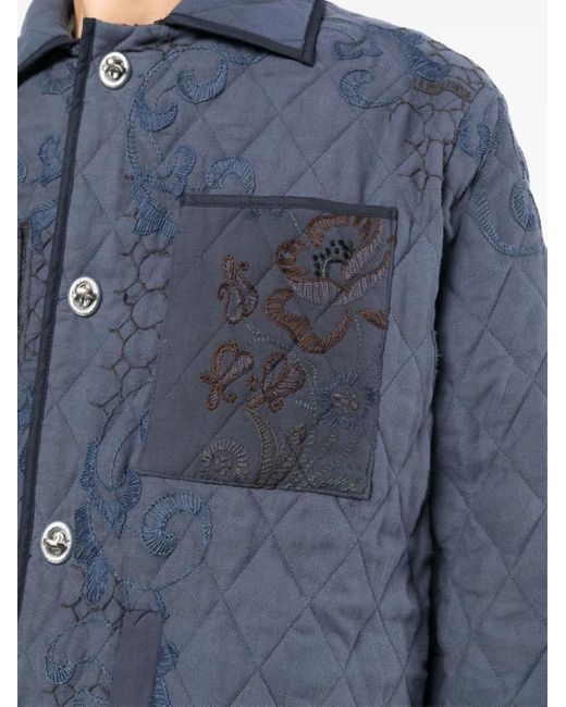 BOTTER Blue Floral-Embroidered Jacket for men