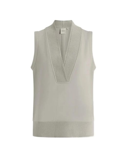 Varley Gray Freida V-Neck Top