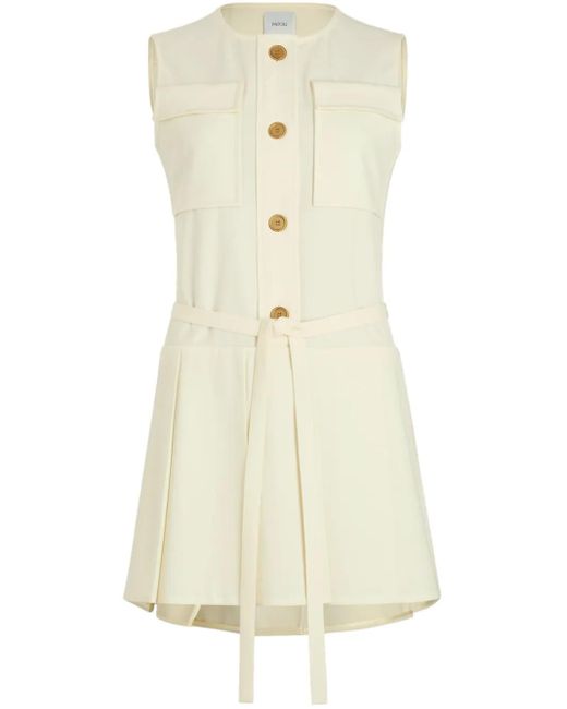 Patou White Twill-Midirock mit Falten