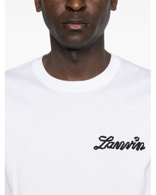 Lanvin White Logo T-Shirt for men