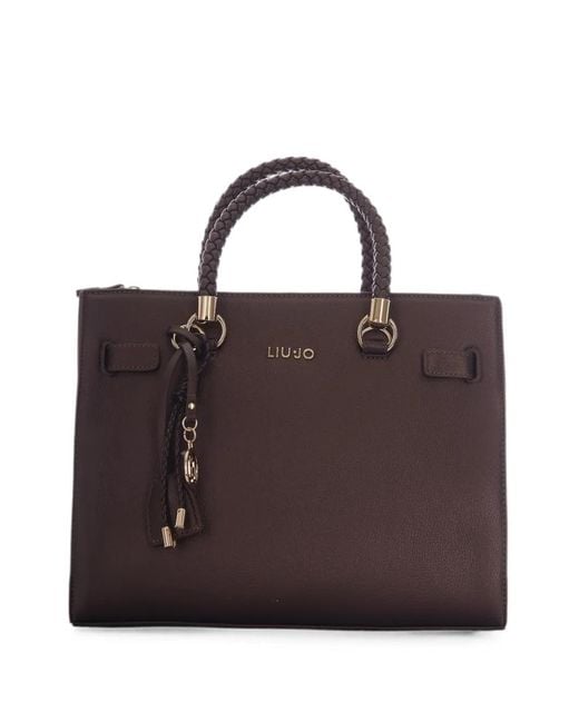 Liu Jo Brown Medium Logo-Charm Satchel Bag