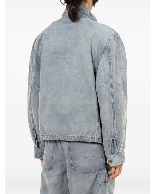 KAMIYA Blue Flap-Pocket Drawstring-Hem Jacket for men