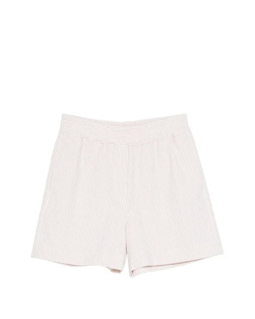Paul Smith White Seersucker Striped Shorts