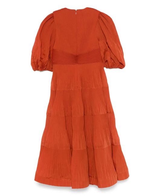 Zimmermann Orange Pleated Mini Dress