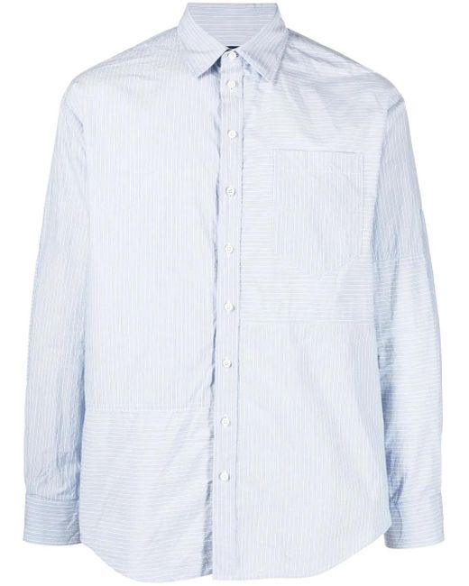 DSquared² Blue Stripe-Pattern Cotton Shirt for men