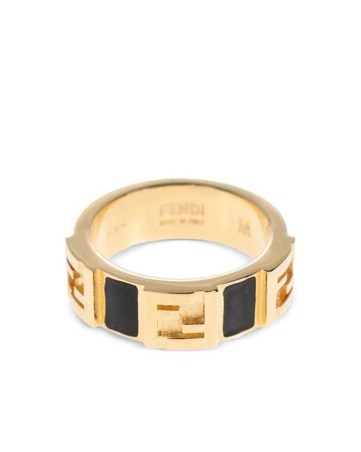 Fendi Metallic Logo-Embellished Ring