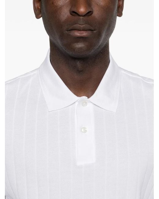 Boss White Polo Rayé H-Parlay for men