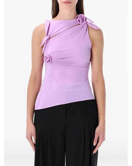 Coperni Purple Floral-Knot Top