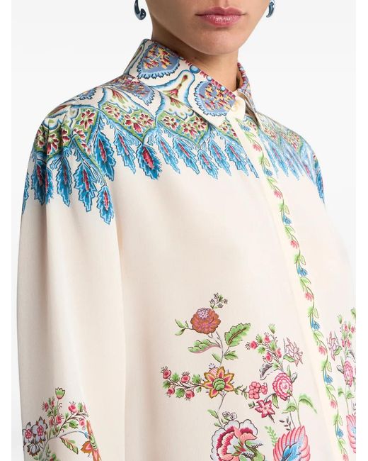 Etro White Long Shirt With Side Vents
