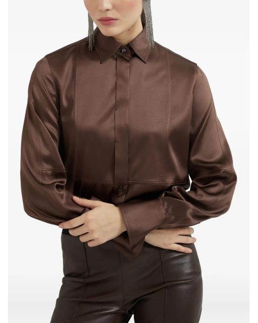 Brunello Cucinelli Brown Silk Shirt