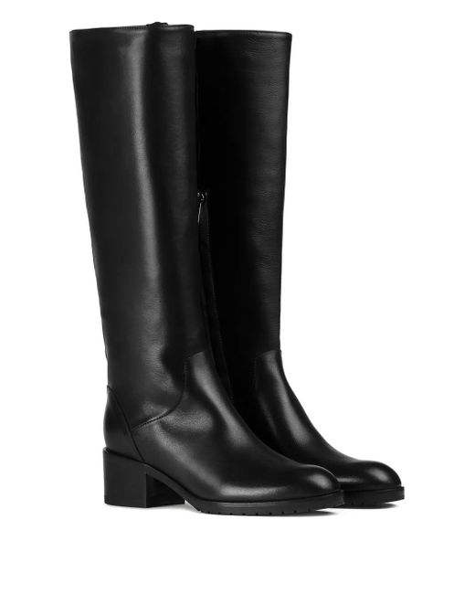 Doucal's Black Block-Heel Leather Boots