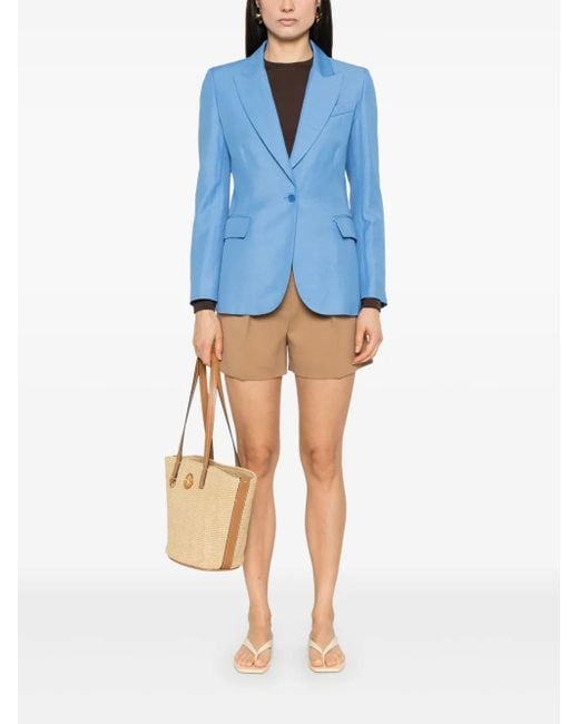 P.A.R.O.S.H. Blue Light Tailored Blazer With Single-Button Closure
