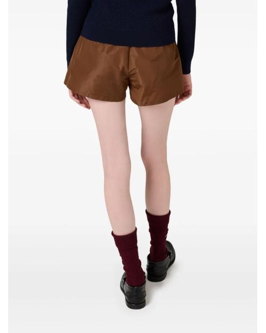 Miu Miu Brown Technical Drawstring Shorts