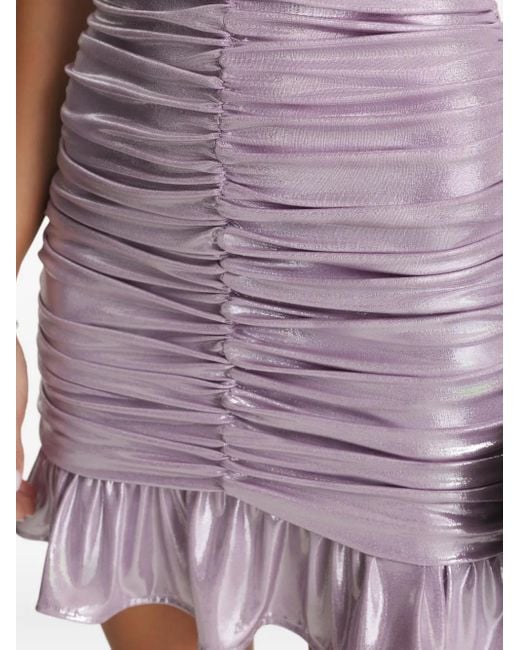 CuAnna Purple Afrodita Ruffled Mini Dress