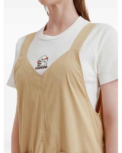 Chocoolate Natural Patch-Pocket Midi Dress