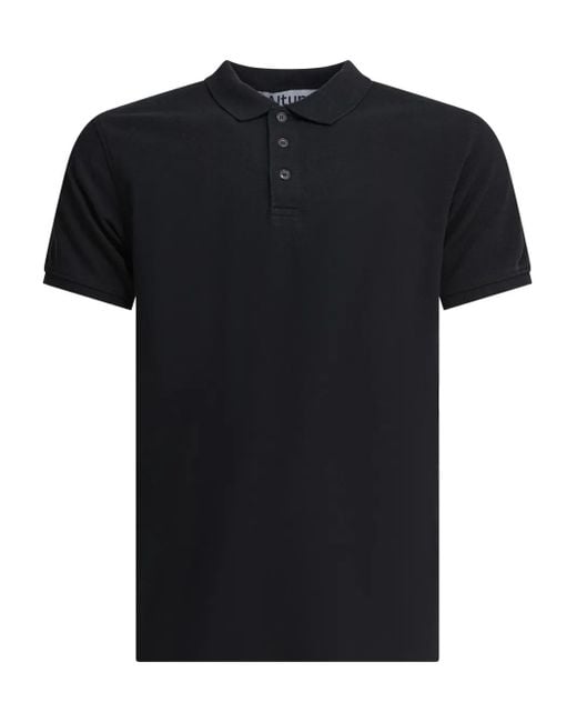 Altum Black Short-Sleeve Buttoned Polo Shirt for men