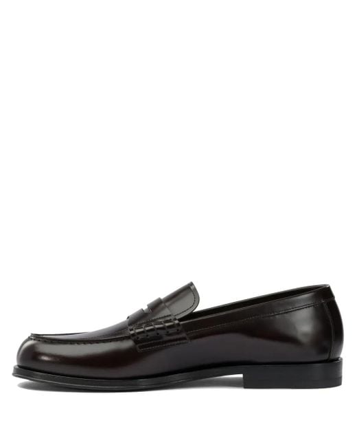 Henderson Black Leather Loafers for men