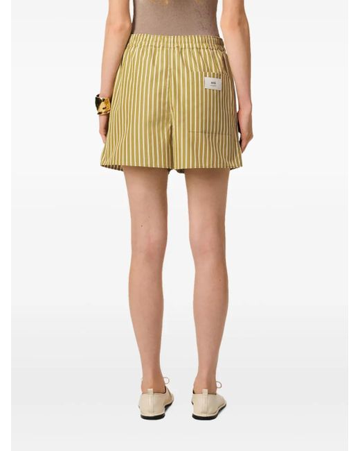 AMI Gestreepte Shorts in het Metallic
