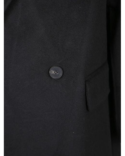Amaranto Black Double-Breasted Coat for men