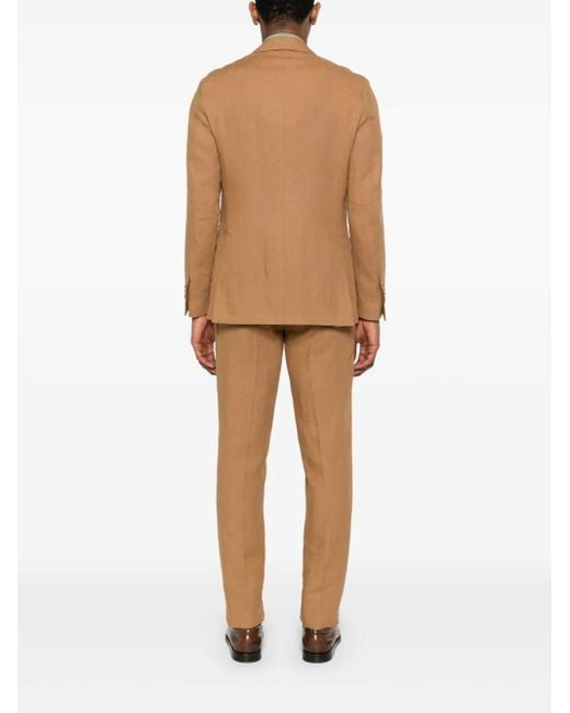 Lardini Brown Brooch-Detail Suit for men