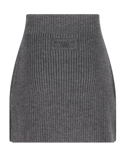 Givenchy Ribgebreide Mini-Rok in het Gray