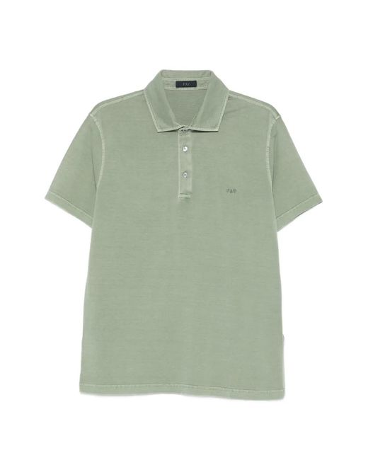 Fay Green Buttoned Short-Sleeve Polo Shirt for men