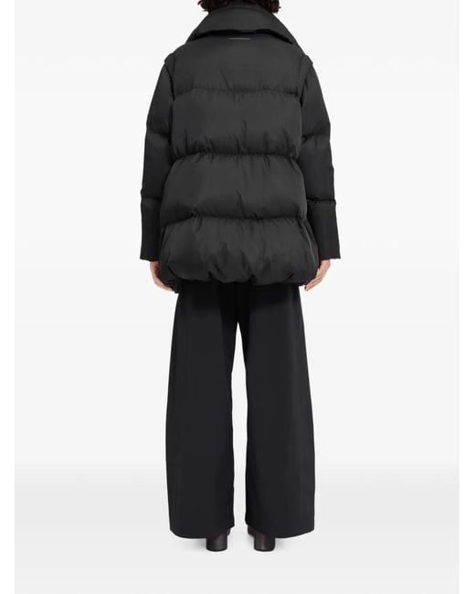 MM6 by Maison Margiela Black Nylon Puffer Jacket