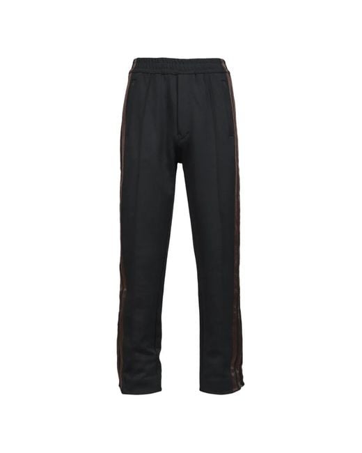 Wales Bonner Black Logo-Embroidered Side-Stripe Track Pants for men