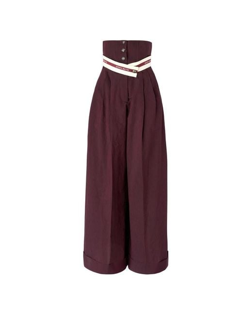 Antonio Marras Purple Pantalon En Velours Côtelé À Taille Haute