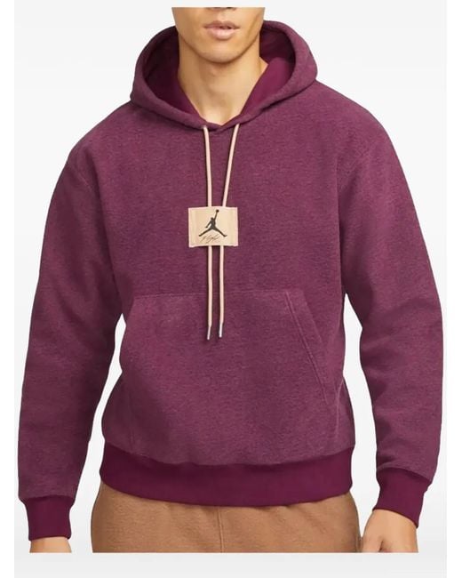 Nike Purple Logo-Patch Hoodie for men