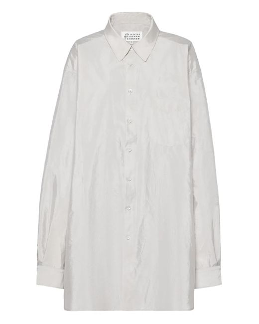 Maison Margiela T-Shirt Met Lange Mouwen En Zak in het White