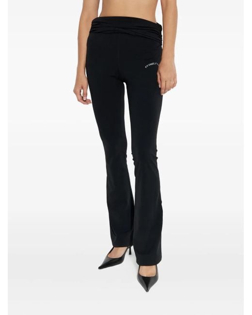 M I S B H V Blue Branding-Detail Flared Trousers