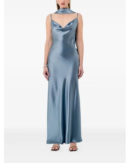 Nicholas Blue Cowl-Neck Maxi Dress