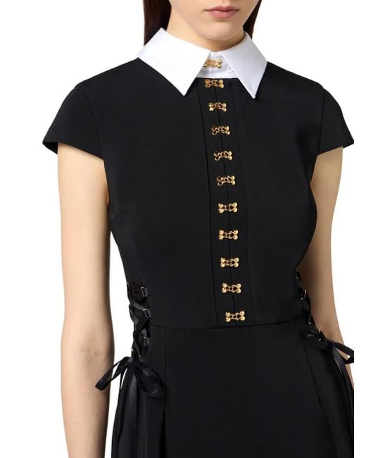 Robe Courte À Détail De Laçage Elisabetta Franchi en coloris Black