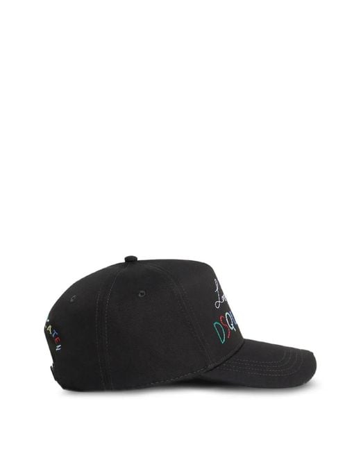 DSquared² Black Logo Baseball Cap for men