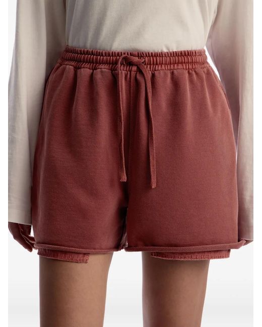 12 STOREEZ Red Drawstring Terry Shorts