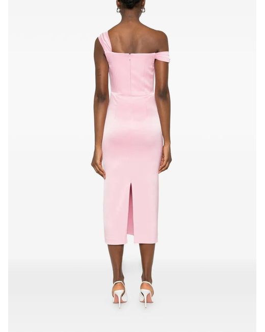 Alex Perry Pink Zip-Fastening Midi Dress