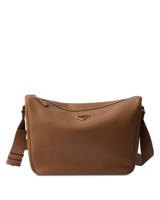 メンズ Prada レザーショルダーバッグ Brown