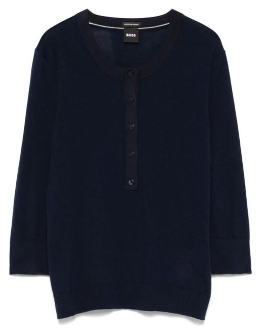 Pull En Laine Boss en coloris Blue